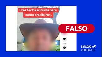 Vídeo mostra informações falsas sobre brasileiros no exterior.