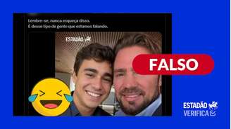 É falso que Estadão tenha publicado ‘selfie’ de Nikolas Ferreira com Daniel Vorcaro