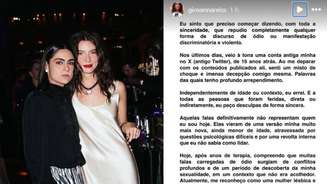 A produtora Giovanna Reis se manifesta após ter falas preconceituosas vazadas nas redes sociais