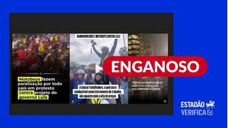 As duas primeiras imagens mostram protesto contra a violência no Rio de Janeiro. A terceira retrata uma comemoração de motociclistas.