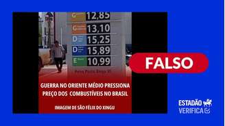 Foto real de posto de gasolina de Tucumã (PA) teve os preços manipulados
