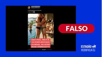 Foto de Flávio Bolsonaro e Vorcaro abraçados foi criada com inteligência artificial