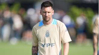 Messi em treino da Argentina
