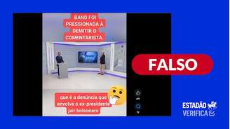 É falso que Band tenha demitido comentarista após críticas ao STF e à PGR