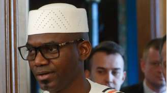 O ministro da Defesa do Mali, Sadio Camara, em Moscou, em 28 de fevereiro de 2024.
