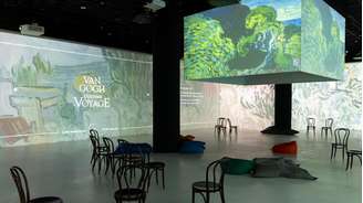 Vista de uma das salas da exposição "Van Gogh, Influencer".