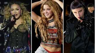 Madonna, Shakira e Lady Gaga fizeram shows em Copacabana, no Brasil.