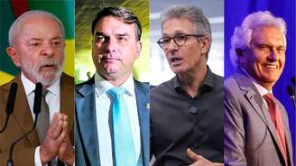 Lula, Flávio Bolsonaro, Romeu Zema e Ronaldo Caiado são pré-candidatos à Presidência