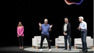 Tim Cook em 2024 falando sobre as habilidades da IA nos produtos da Apple
