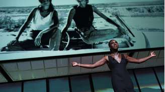 A atriz franco-maliana Eye Haïdara durante a cerimônia de abertura do Festival de Cinema de Cannes, em 12 de maio de 2026.