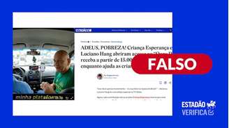 Vídeo que mostra Luciano Hang foi feito com IA; site que imita o Estadão não é verdadeiro.