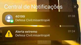 Usuários receberam um alerta da Defesa Civil com a palavra "misantropia" que significa aversão ou rejeição à humanidade.
