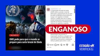 OMS não pediu que o mundo se prepare para "surto brutal" de ebola