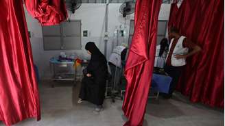 O hospital Al-Awda, na Faixa de Gaza, em 29 de maio de 2025, antes da ordem de evacuação emitida pelo exército israelense.