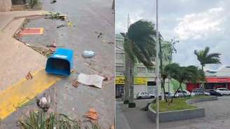 Até o meio dia desta quarta-feira, a cidade de Itanhaém (SP) havia registrado ventos de 103km/h