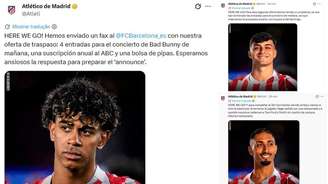 Clube de Madrid fez série de provocações nas redes sociais às investidas do Barcelona pelo jogador argentino.