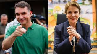 Flávio Bolsonaro chamou Tereza Cristina de 'sonho de consumo' ao ser questionado sobre vaga de vice em chapa - Fotos: Wilton Junior/Estadão
