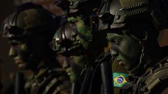 Militares brasileiros participam do Exercício Membeca 2026 no Centro de Instrução de Gericinó, no Rio de Janeiro, em 29 de julho de 2026