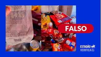 Arte do Estadão Verifica a partir da captura de tela com prints do vídeo falso