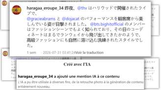Esta mensagem em japonês com a menção do termo "haragaa" aparece na legenda de vários vídeos que citam a nova travessia de 15 de agosto.