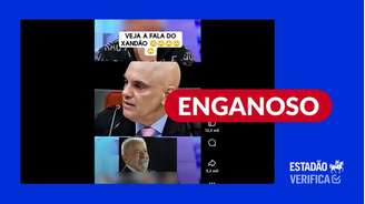 Post cortou trecho de fala em Moraes durante julgamento para sugerir que ele disse que votos são contados no TSE em uma "sala escura"