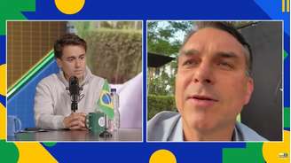 Flávio Bolsonaro participa de transmissão ao vivo com Nikolas Ferreira no canal TV Celular