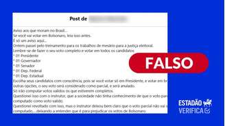 Não existe ‘voto parcial’ que anule todas as escolhas na urna