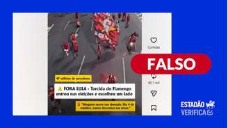 Vídeo não mostra protesto de torcida contra governo.