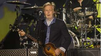 Paul McCartney em foto durante show no estádio do Palmeiras, em 2024.