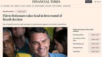 Reportagem do financial times sobre primeiro turno no Brasil