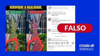 Posts mentem ao dizer que a esquerda adulterou imagem com IA a partir de foto de ato bolsonarista; na realidade, ocorreu o contrário: foto amarela foi criada com IA