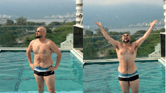 Tiago Abravanel posa de sunga no Rio