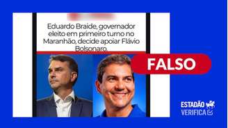 Arte do Estadão sobre captura de tela da postagem verificada