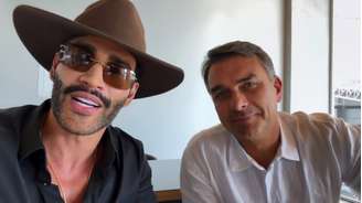 Gusttavo Lima e Flávio Bolsonaro (Reprodução/Instagram)