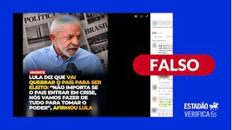 Arte do Estadão sobre captura de tela da postagem verificada