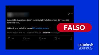 É falso que prorrogação do horário de votação deu 2 milhões de votos a mais para Lula na Bahia