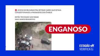 Vídeo de jovens carregando carro para liberar passagem de ônibus foi gravado antes do 2º turno