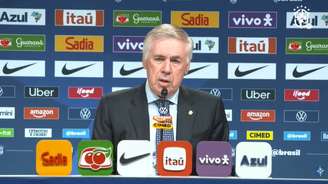 Ancelotti durante entevista coletiva após a convocação da Seleção Brasileira