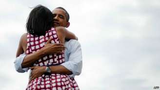 <p>Michelle Obama chamou o presidente Barack Obama de "honey" (mel)</p>