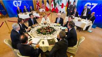 <p>Líderes do G7 reunidos em Bruxelas disseram estar unidos no apoio a Poroshenko, o presidente ucraniano eleito nas últimas eleições</p>