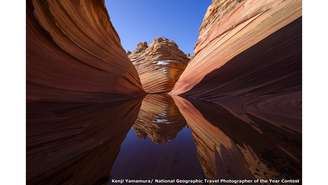 Uma longa viagem de carro e uma longa caminhada valeram a pena para Kenji Yamamura, que registrou essa imagem de formações rochosas em Utah, nos EUA.