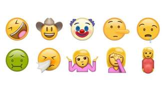 Entre os novos símbolos está o emoji assoando o nariz, a carinha com náusea e o palhaço