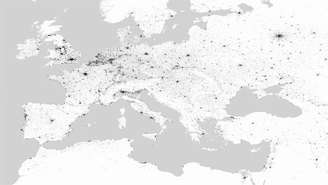 Fotografia facilitada pela Agência Especial Europeia do mapa cartográfico lançado nesta terça-feira.