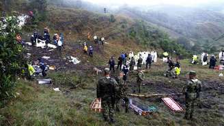 Local do acidente com o avião que levava a delegação da Chapecoense, na Colômbia