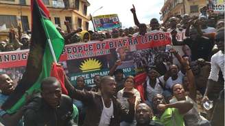 Prisão de Kanu levou a diversos protestos na Nigéria