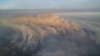 Fumaça dos incêndios florestais é vista em Sonoma Valley, Califórnia