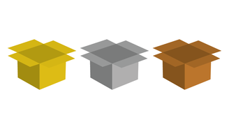 Ilustração de três caixas