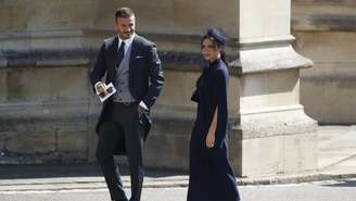 David Beckham e Victoria Beckham chegam à capela de São Jorge