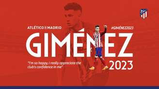 Giménez renova com o Atlético de Madrid até 2023 (Foto: Reprodução / Twitter)