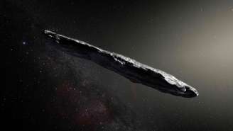 Esta é a imagem que a Agência Espacial Europeia (ESA, na sigla em inglês) fez de Oumuamua em junho passado